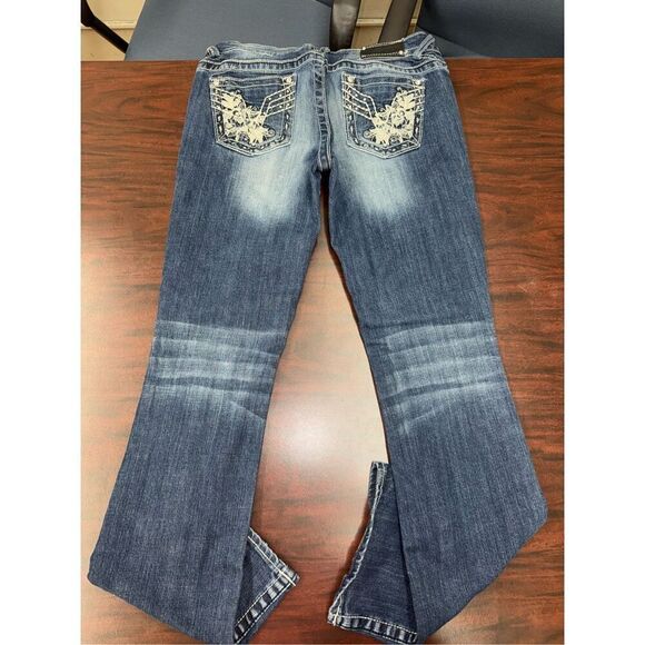 Vigoss The Chelsea Slim Boot Dark Wash Jeans Size 7/8 Length 33 - Picture 5 of 11